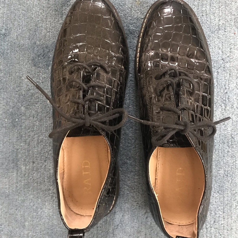 Black loafers. Size 8